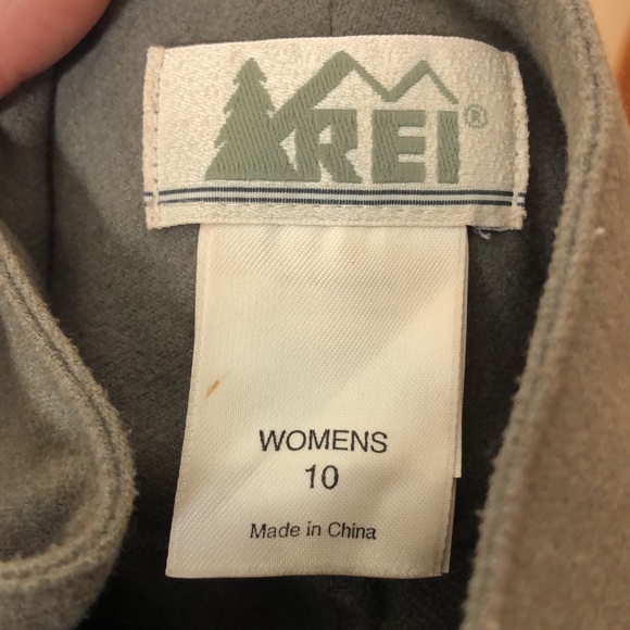 REI Women's Pants Green Button Fly Straight Cut Soft Warm Pants Size 10 - Picture 2 of 9